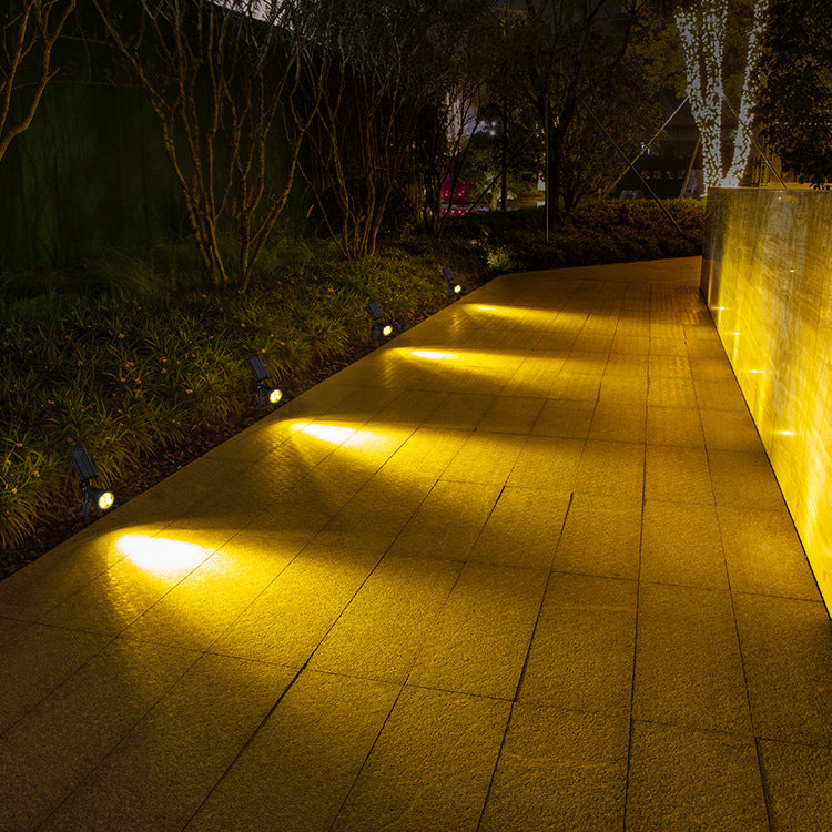 Modern Simplicity Solar Waterproof Conical Spotlight LED Outdoor Floor Plug Light