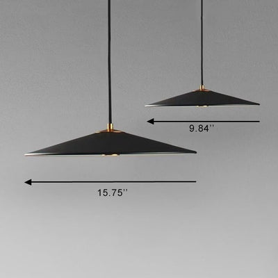 Industrial Minimalist Metal Black Saucer Shade 1-Light LED Pendant Light