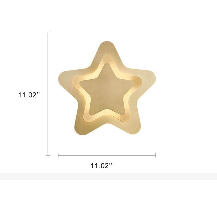 Modern 1-Light Pentagram Shade Star LED Sconce Lamp