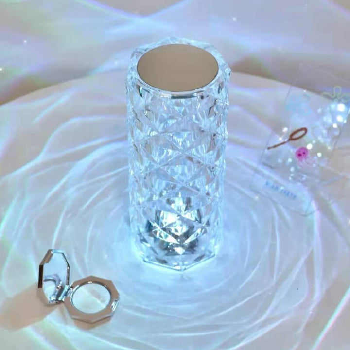 Lampe de table avec télécommande et abat-jour pétale de rose 
