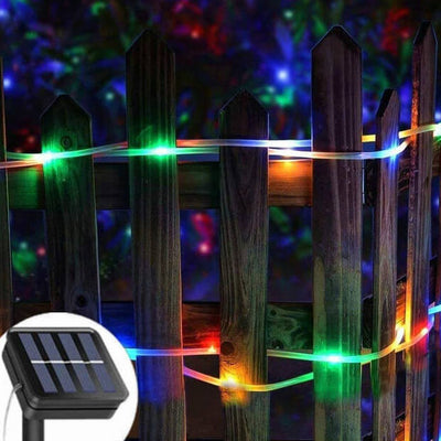 Guirlande solaire LED, fil de cuivre étanche, Tube d'extérieur, guirlande lumineuse 