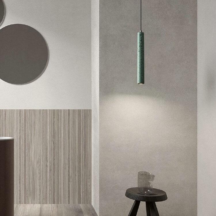 Lámpara colgante LED de tira larga de cemento multicolor retro 