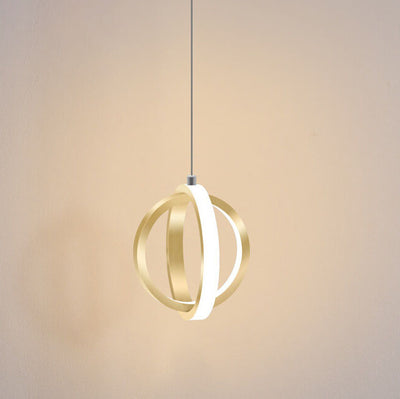 Minimalistische 1-flammige LED-Pendelleuchte in doppelter runder Form aus Metall 