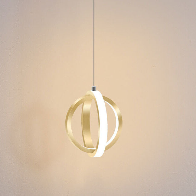 Minimalist Double Round Shape Metal 1-Light LED Pendant Light