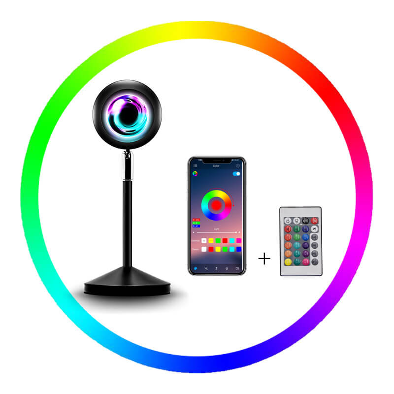 مصباح غروب الشمس APP التحكم في مصباح إسقاط الغروب 16 RGB دوران 180 درجة مصابيح أرضية 