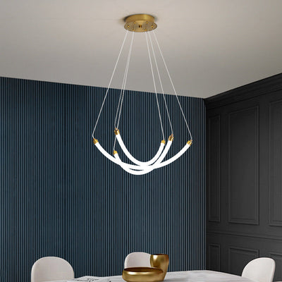 Nordic Creative Arc Line  Luminous LED Chandelier