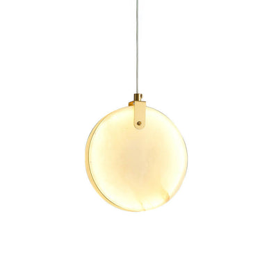 Post-modern Minimalist Round Marble 1-Light LED Pendant Light