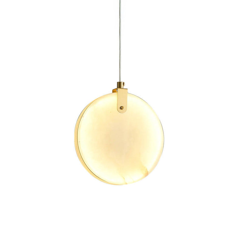 Post-modern Minimalist Round Marble 1-Light LED Pendant Light