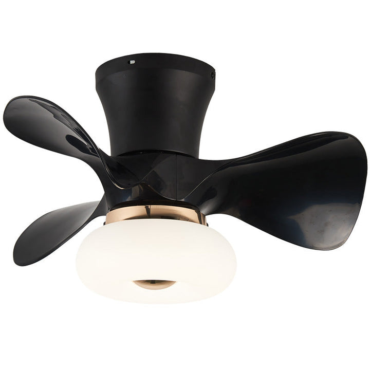 Moderne nordische Macaron LED-Deckenventilatorleuchte aus ABS und Metall zur halbbündigen Montage für das Wohnzimmer 