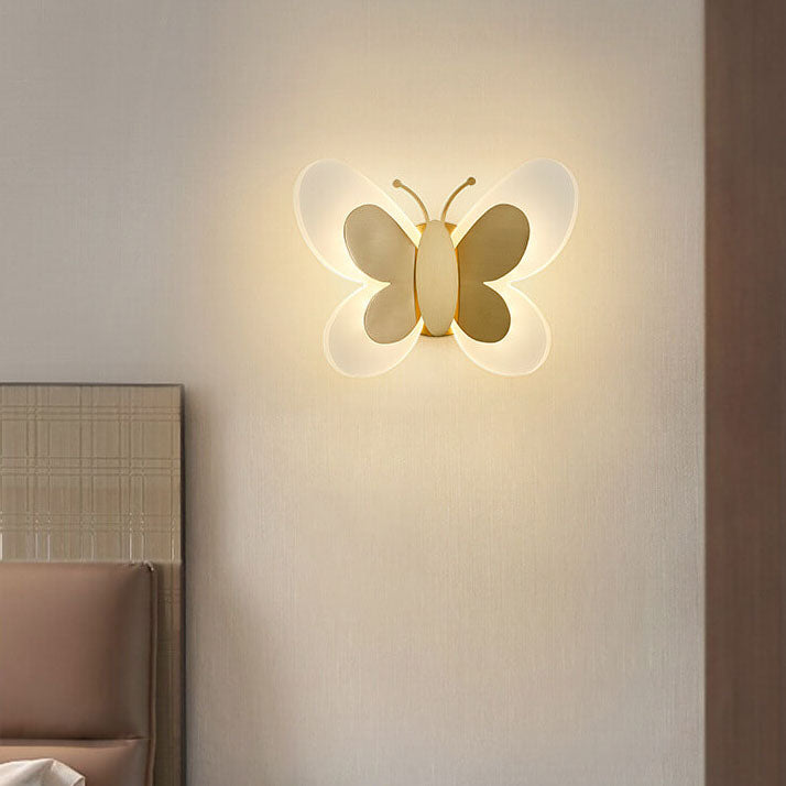 Modern 1-Light Butterfly LED Sconce Lamp