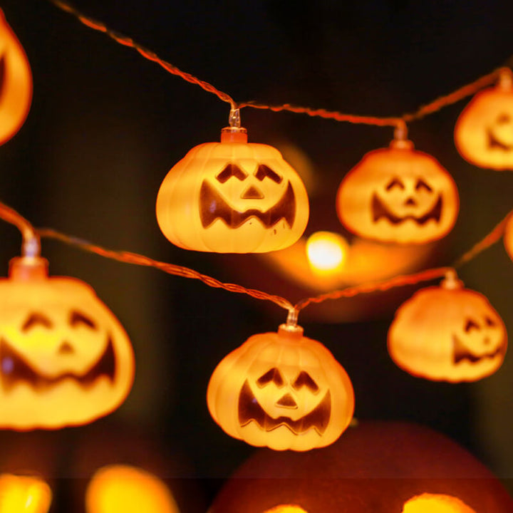Halloween Kürbis Festliche Lampe Künstlerisch 10/20 Lichter Plastik Batterie USB LED Lichterkette 