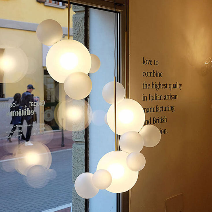 Modern Atom Mickey Head Bubble Glass Ball 1-Light LED Pendant Light