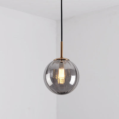 Modern Colored Water Glass Orb 1-Light Pendant Light
