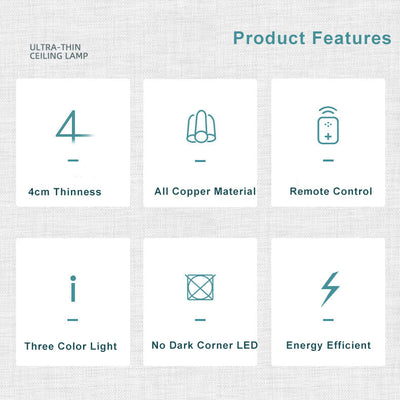 إضاءة LED نحاسية فائقة النحافة بلمبة واحدة 