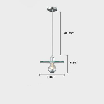 Modern Minimalist Glass Flying Saucer 1-Light Pendant Light