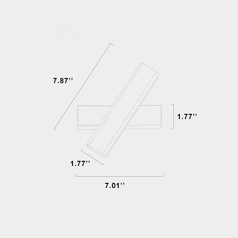 Moderne, einfache, linear rotierende 1-Licht-LED-Wandleuchte aus Metall 