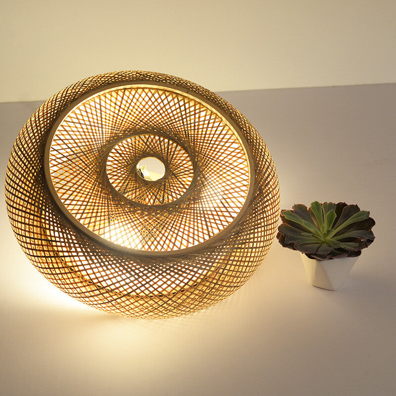 Bamboo Weaving 3-Light LED Flush Mount Lighting