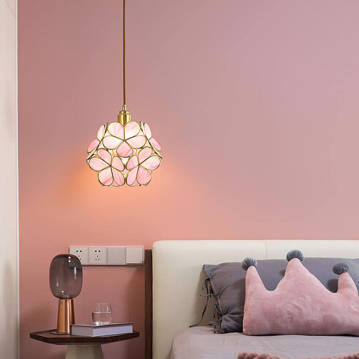 Moderne bunte Wasser-Korn-Glas 1-Licht Blumenball Pendelleuchte 