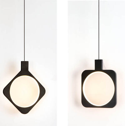 Modern Minimalist Black Geometrical Shape 1-Light LED Pendant Light