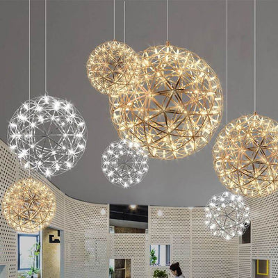 Modern Globe 12 Light LED Firework Pendant Light