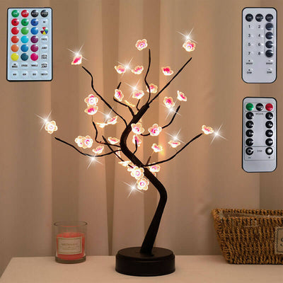 Bonsai Tree Light Plum Blossom Light Fernbedienung Kleine LED-Tischlampen 