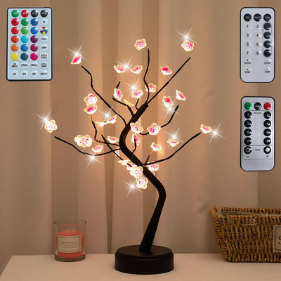 Bonsai Baum Licht Pflaumenblüten Licht Fernbedienung Kleine LED Tischlampen 