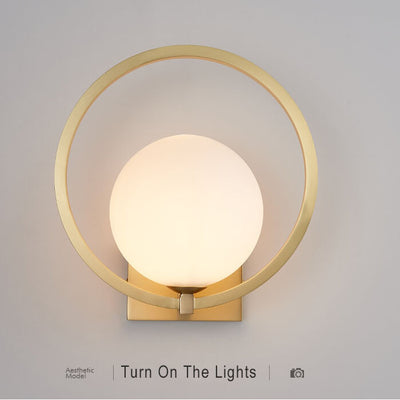 Modern Circle Glass Ball 1-Light Sconce Lamp