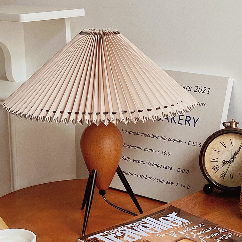 Vintage Bucket Plissee 1-Licht Stehende Tischlampe 
