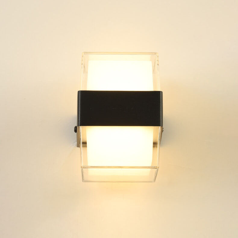 Moderne wasserdichte quadratische LED 1-Licht Außenwandleuchten 