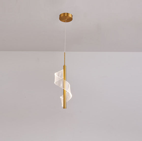 Modern Minimalist Acrylic Gold Linear Shape LED Pendant Light