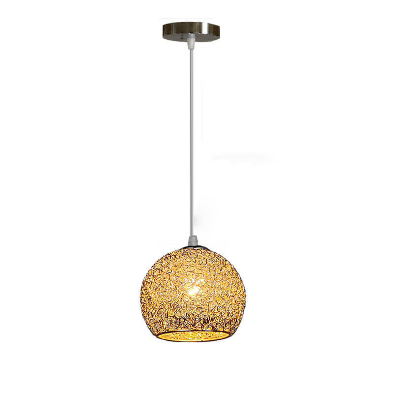 Modern Aluminum Wire 1-Light Dome Pendant Light