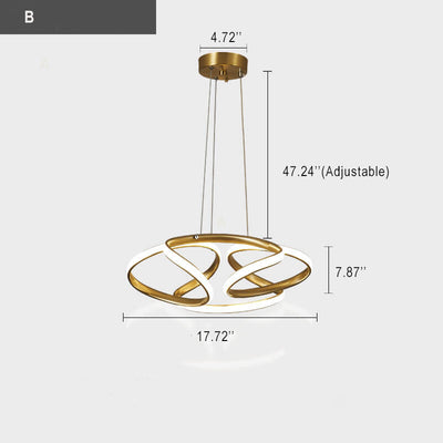 Modern 1-Light Winding Circle LED Pendant Light 2 Design