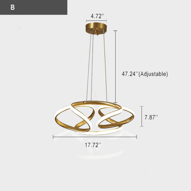 Moderne 1-flammige Wickelkreis-LED-Pendelleuchte 2 Design 
