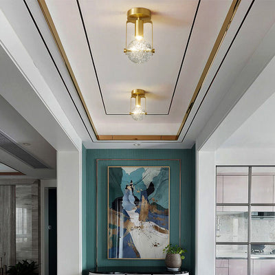 Industrielle Deckenleuchte mit All-Kupfer Blasenkristallkugel Design und LED 