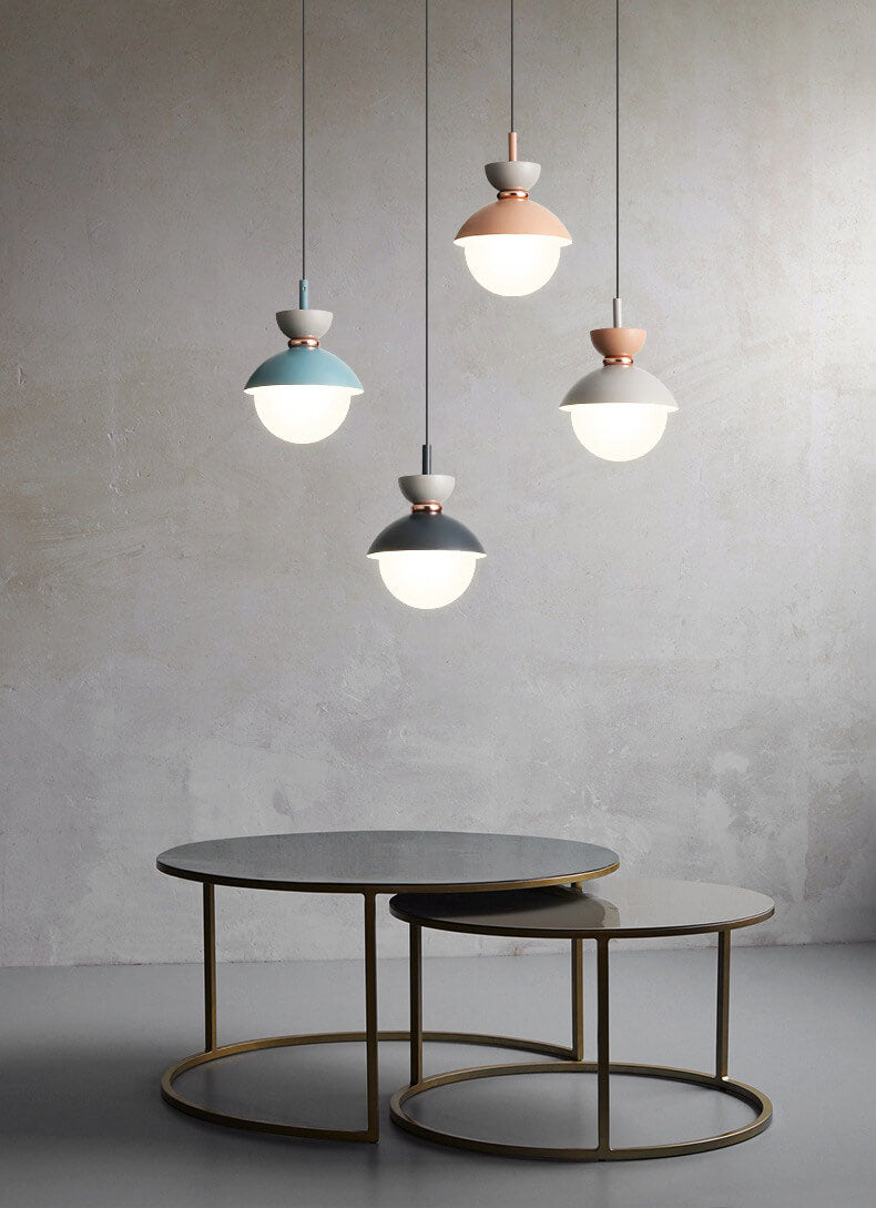 Modern Macaron Metal 1-Light Globe Pendant Light