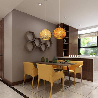 Modern Aluminum Wire 1-Light Dome Pendant Light