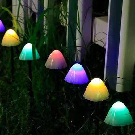 Contemporary Creative Plastic Solar LED Mushroom Lights String Lights For Outdoor Patio