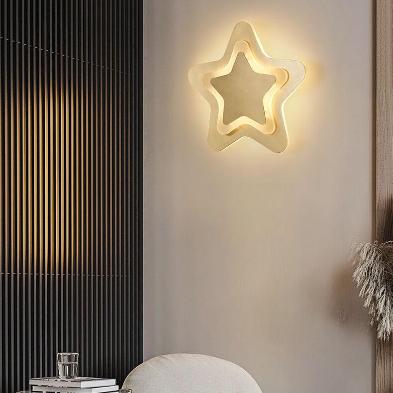 Modern 1-Light Pentagram Shade Star LED Sconce Lamp