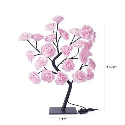 24 Light Simulation Rose Tree PVC LED Warm White USB Decoration Table Lamp