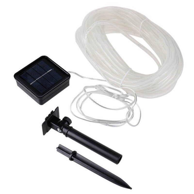 Guirlande solaire LED, fil de cuivre étanche, Tube d&