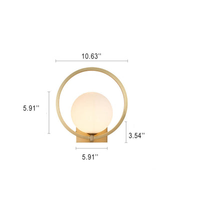 Modern Circle Glass Ball 1-Light Sconce Lamp