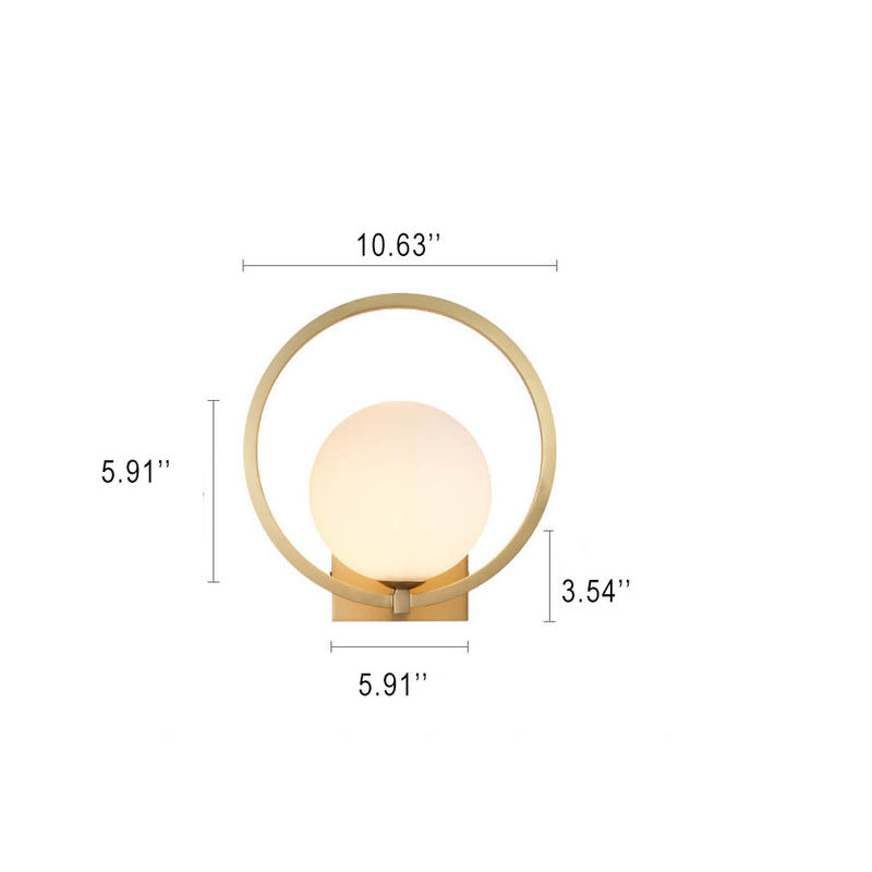 Modern Circle Glass Ball 1-Light Sconce Lamp