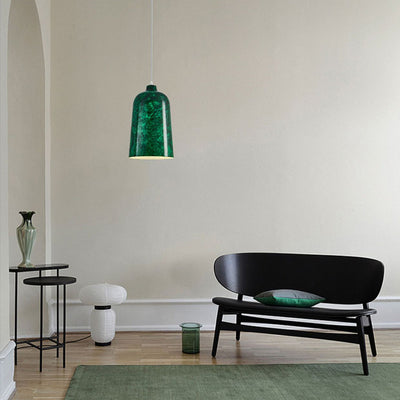 Modern Nostalgic Green Bell Shaped Steel 1-Light Pendant Light