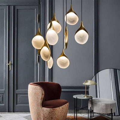 Post-modern Minimalist Resin 1-Light Mini Gold Leaf Pendant Light