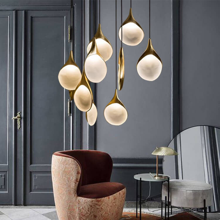 Post-modern Minimalist Resin 1-Light Mini Gold Leaf Pendant Light