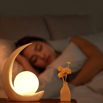 Creative Crescent Night Resin 1-Licht-Tischlampen 