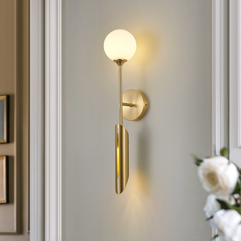 Modern Glass Ball 2-Light Sconce Lamp