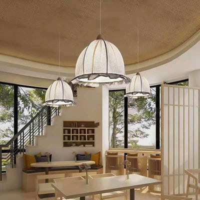 Nordic Fabric 1-Light Bowl Shaped Pendant Light