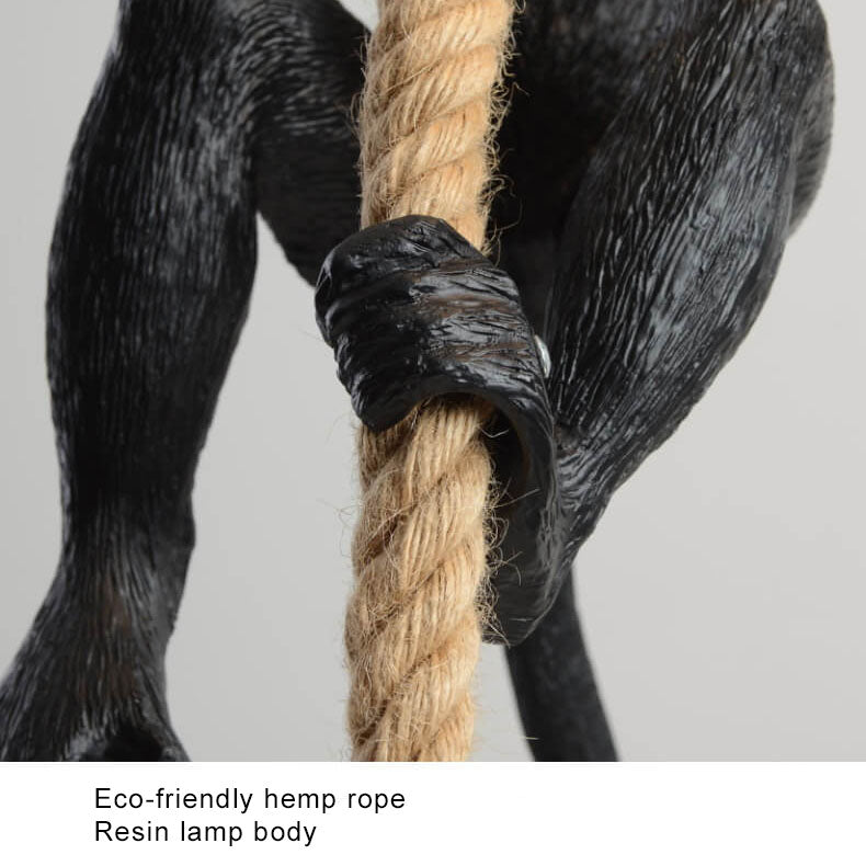Monkey Resin Rope Hemp 1-Light Pendant Light