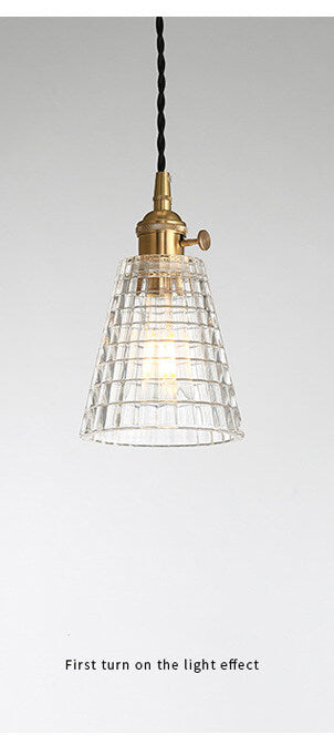 Textured Clear Glass 1-Light Single Bell Pendant Light 4 Design